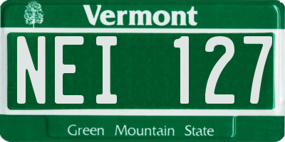 VT license plate NEI127