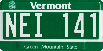 VT license plate NEI141
