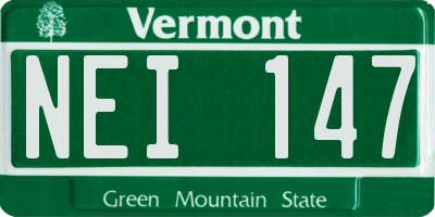VT license plate NEI147