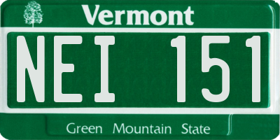 VT license plate NEI151