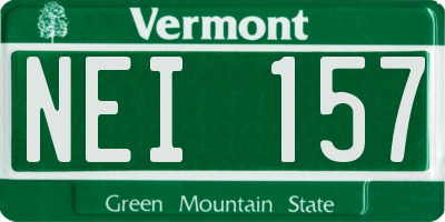 VT license plate NEI157