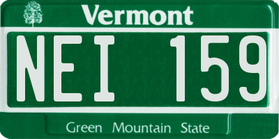 VT license plate NEI159