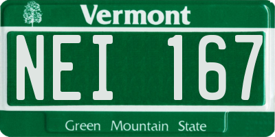 VT license plate NEI167