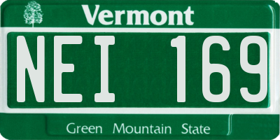 VT license plate NEI169