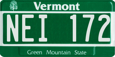 VT license plate NEI172
