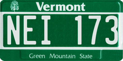 VT license plate NEI173