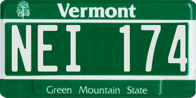 VT license plate NEI174