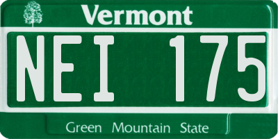 VT license plate NEI175