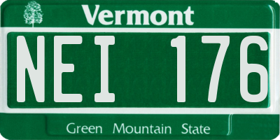 VT license plate NEI176