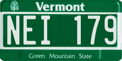 VT license plate NEI179