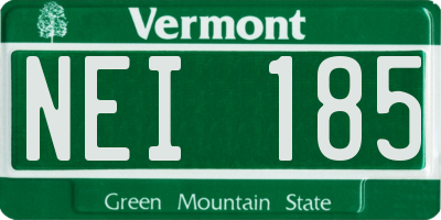 VT license plate NEI185