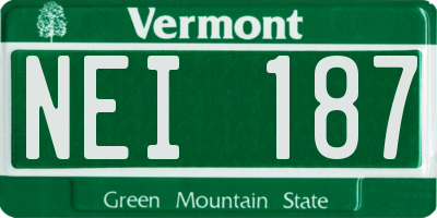 VT license plate NEI187