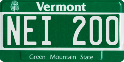 VT license plate NEI200
