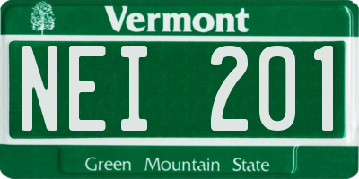 VT license plate NEI201