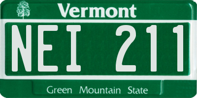 VT license plate NEI211