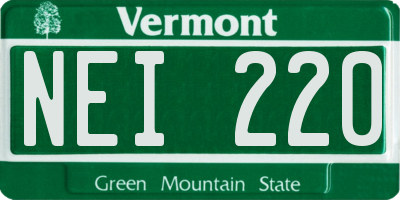 VT license plate NEI220