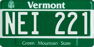VT license plate NEI221