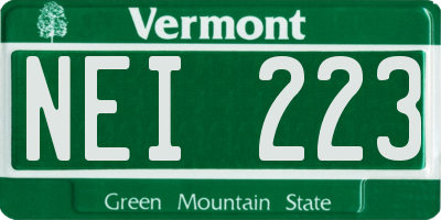 VT license plate NEI223