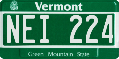 VT license plate NEI224