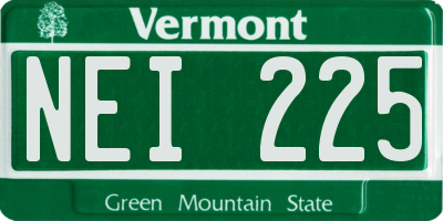 VT license plate NEI225