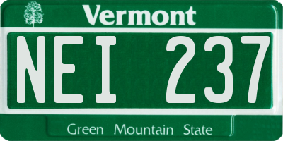 VT license plate NEI237