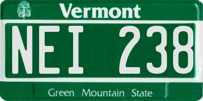 VT license plate NEI238