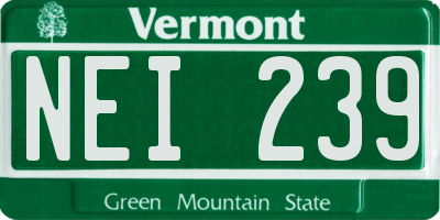 VT license plate NEI239