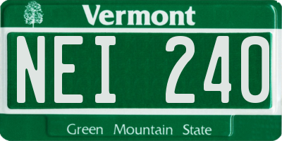VT license plate NEI240