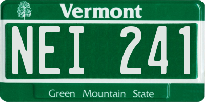VT license plate NEI241