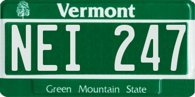 VT license plate NEI247