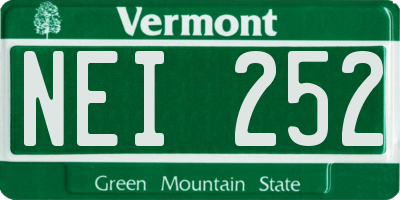 VT license plate NEI252