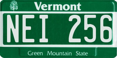 VT license plate NEI256