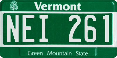 VT license plate NEI261