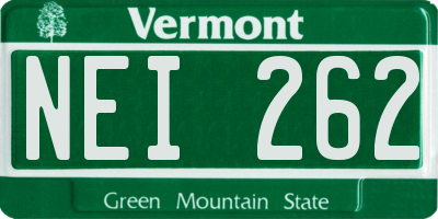 VT license plate NEI262