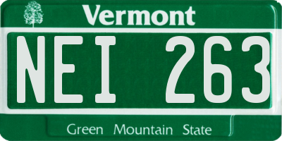 VT license plate NEI263