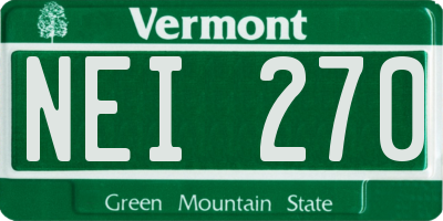 VT license plate NEI270