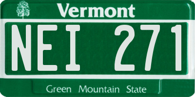 VT license plate NEI271