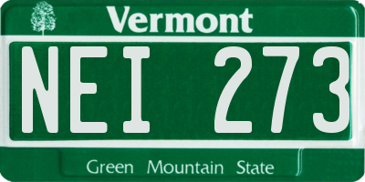 VT license plate NEI273