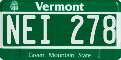 VT license plate NEI278