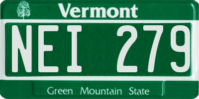 VT license plate NEI279
