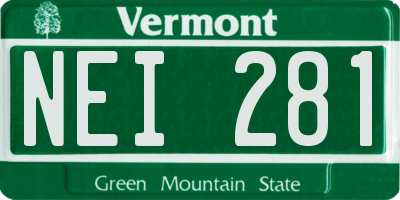 VT license plate NEI281