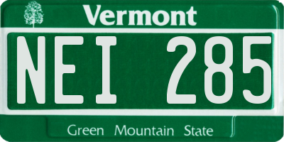 VT license plate NEI285