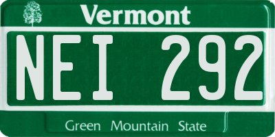 VT license plate NEI292