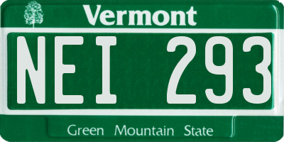 VT license plate NEI293