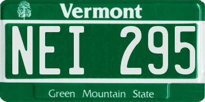 VT license plate NEI295