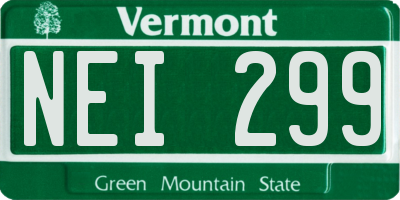 VT license plate NEI299