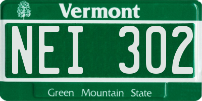 VT license plate NEI302