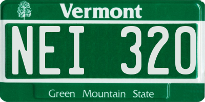 VT license plate NEI320