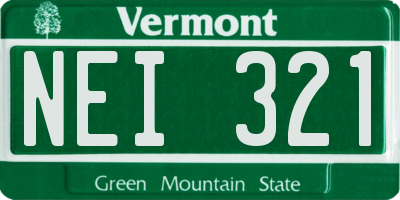 VT license plate NEI321