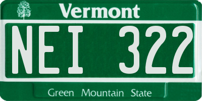 VT license plate NEI322